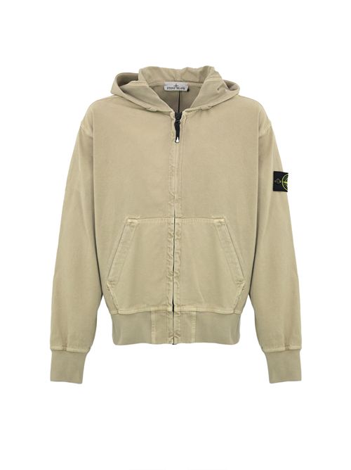 Felpa 6100017 in cotone biologico Panama effetto Old Desert Sand STONE ISLAND | 6100017S0184V019A